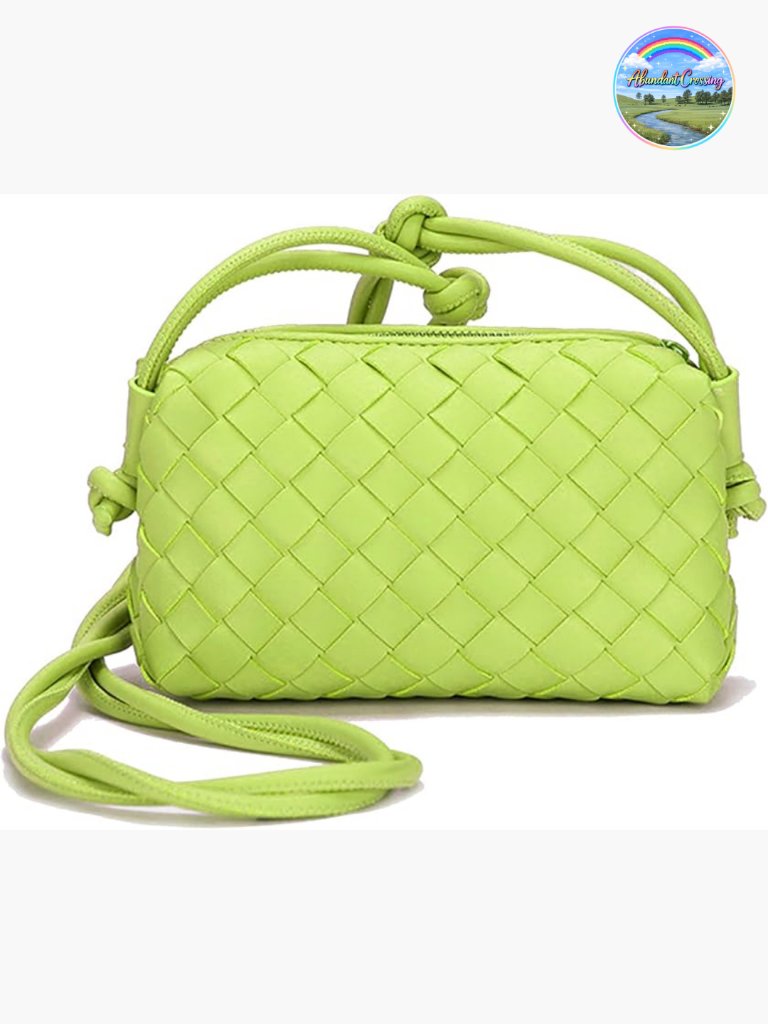 Vegan Leather Woven Crossbody Bag Shoulder Purse Small Tote Handbag